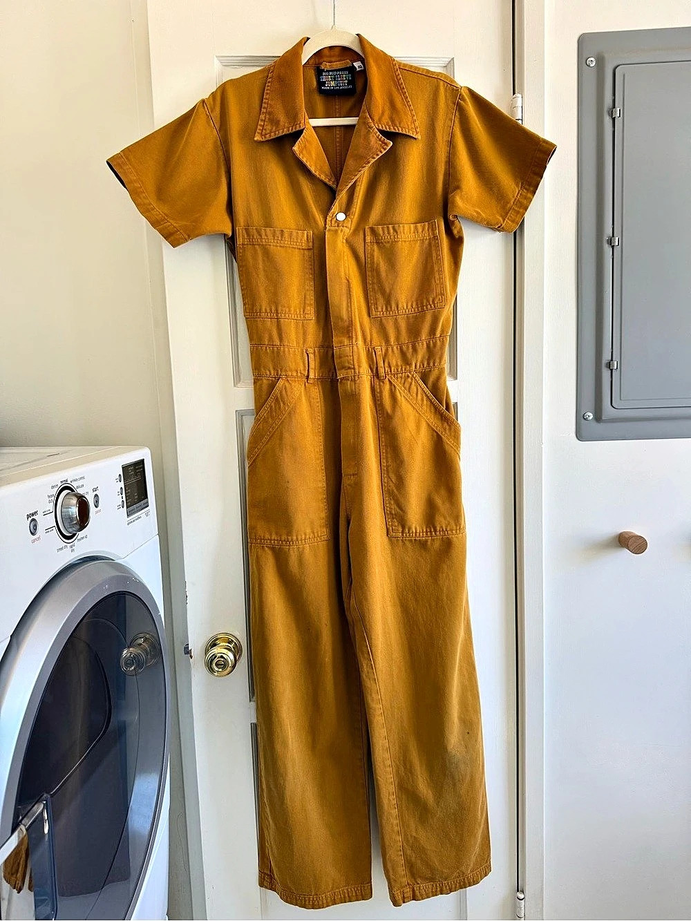 Big Bud Press Short Sleeve Jumpsuit Yellow Medium